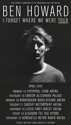 Ben Howard 2015 UK Tour Poster
