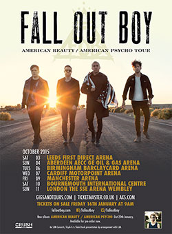 Fall Out Boy - 2015 UK Tour Poster