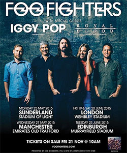 Foo Fighters 2015 UK Stadium Tour Poster