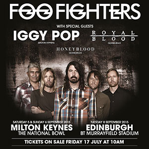 Foo Fighters September 2015 UK Tour Poster