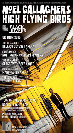 Noel Gallagher's High Flying Birds 2015 UK Tour Poster