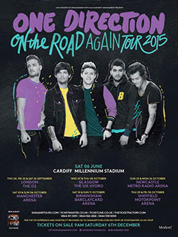 One Direction - On The Road Again - 2015 UK Tour Poster