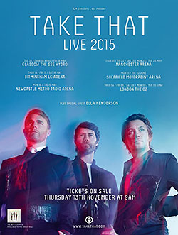 Take That - Live 2015 - UK Arena Tour Poster